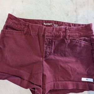 #61 - Old Navy  Chino Maroon Pixie Shorts -  3.5" inseam